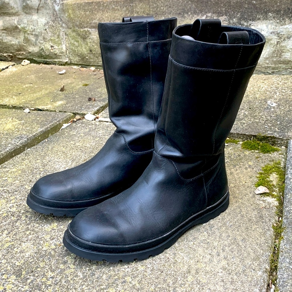 Black Cow Leather Tall Boots US Women’s 13
